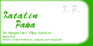 katalin papa business card